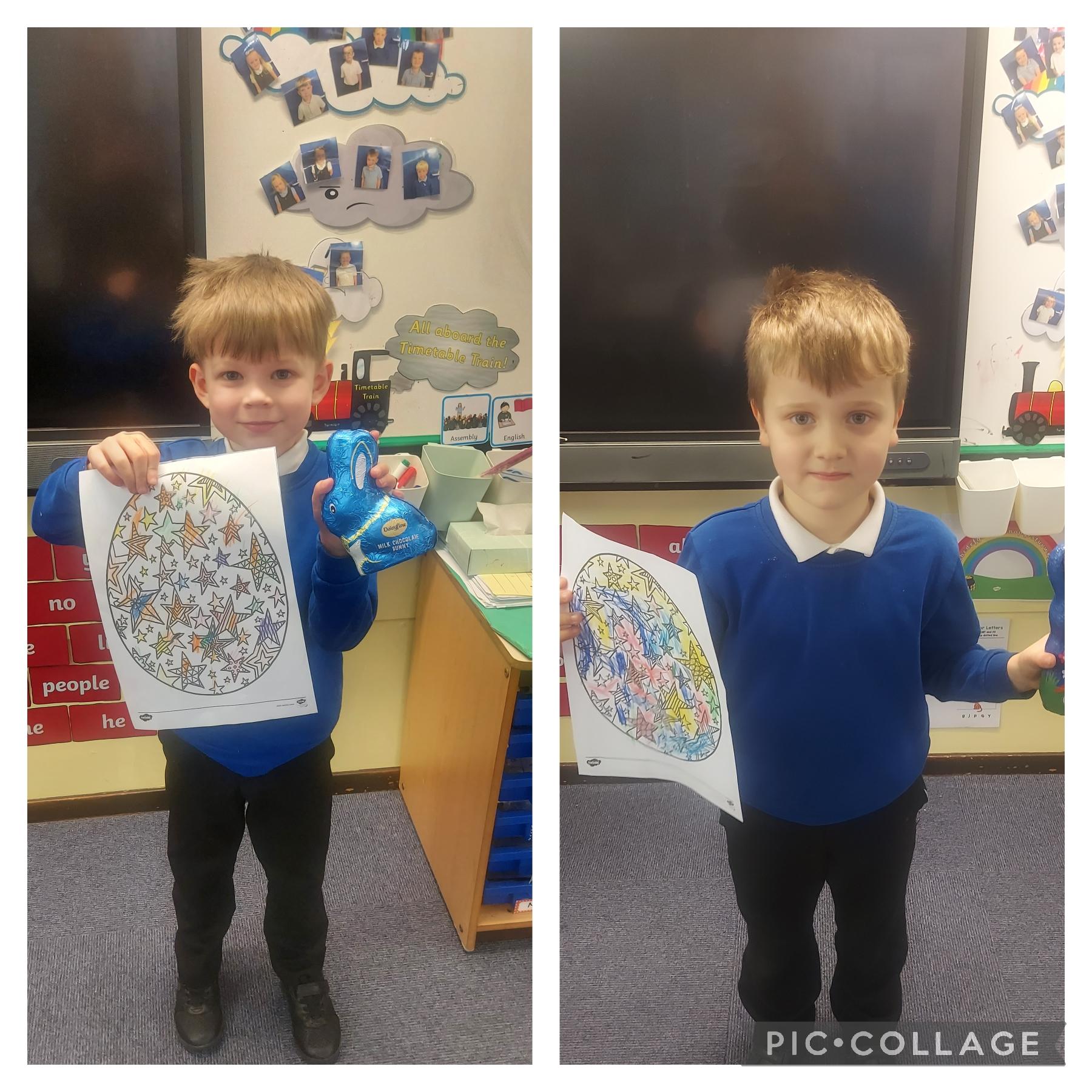 Winners of the Easter egg colouring competition